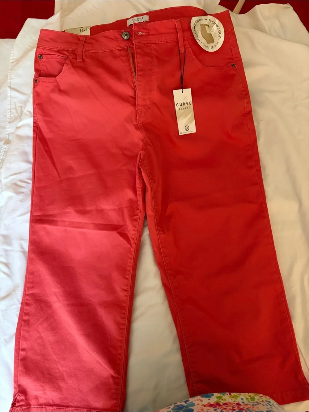 Curve Appeal Label Salmon color Straight-Leg capri Pants